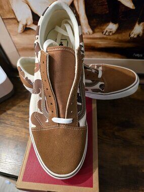 Vans Old Skool Men’s Sz 10.5 Duck Brown Camo Skateboard Shoe VN000E9TDFO NEW